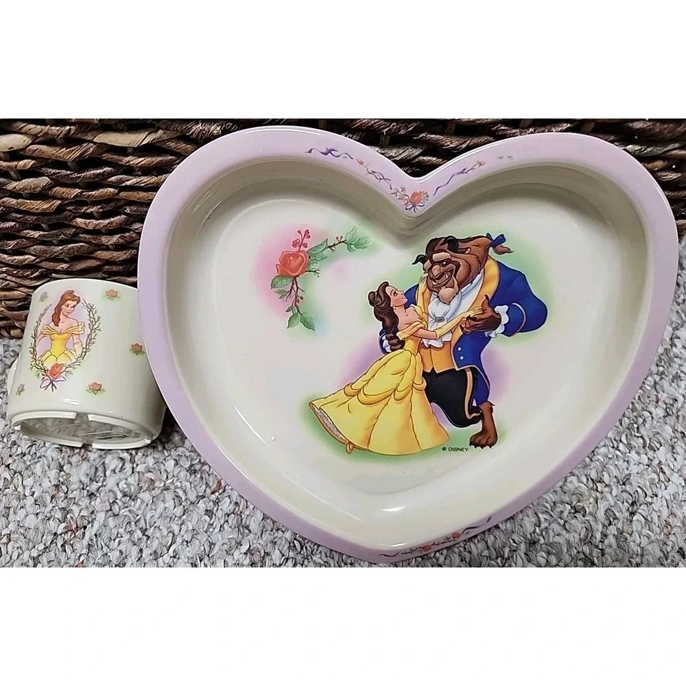 Disney Beauty and the Beast Children's Heart‎ Selandia Melamine  2 Piece Set